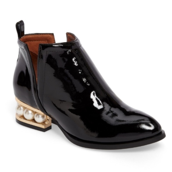 Jeffrey Campbell Shoes - Jeffrey Campbell patent booties with pearl heels